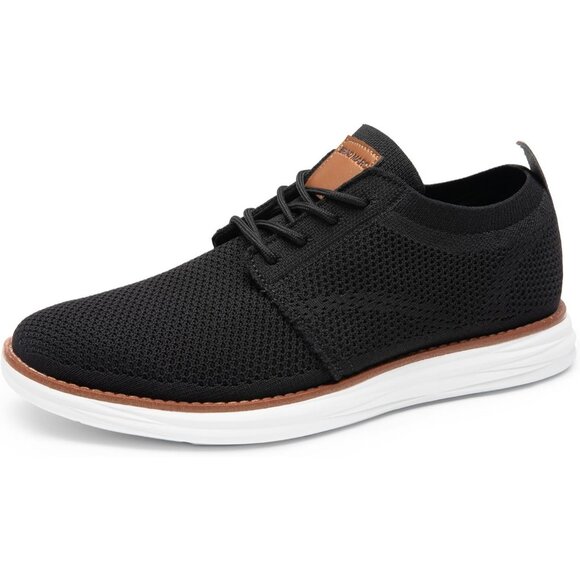 ⚡Men Black Knit Flex Breeze Mesh Oxfords Lace-Up Lightweight Walking Sneaker - Picture 1 of 10